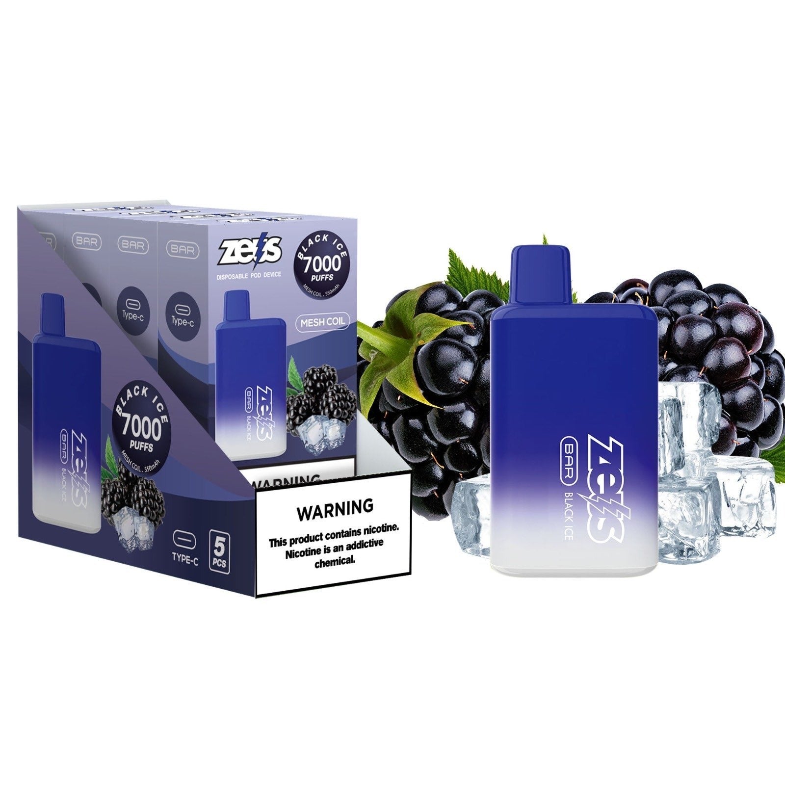 ZEUS BAR 7000 - Black Ice TrickyVape ZEUS BAR 7000 - Black Ice TrickyVape