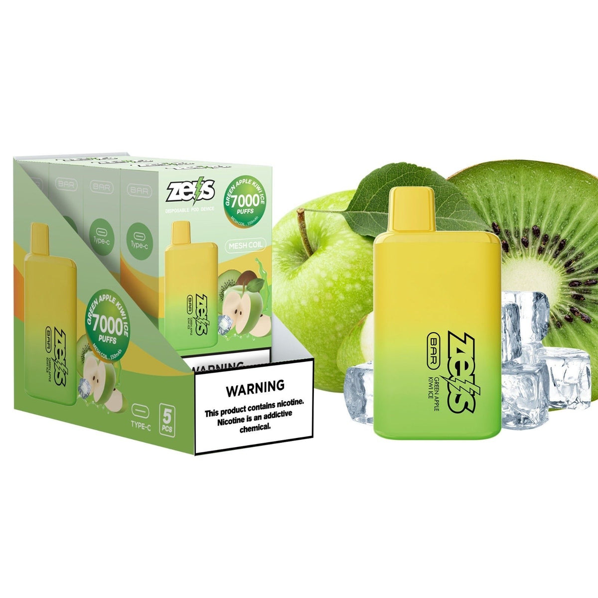 ZEUS BAR 7000 - Green Apple Kiwi Ice