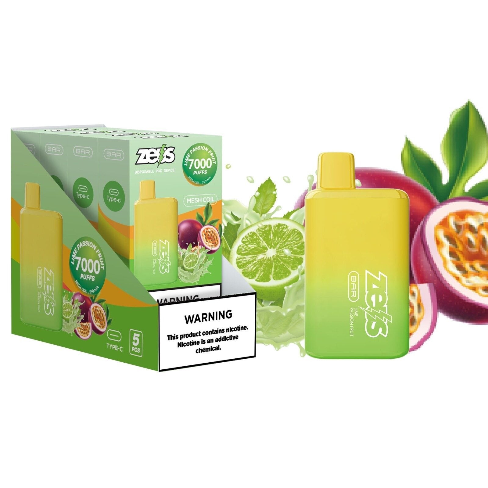 ZEUS BAR 7000 - Lime Passion Fruit TrickyVape ZEUS BAR 7000 - Lime Passion Fruit TrickyVape