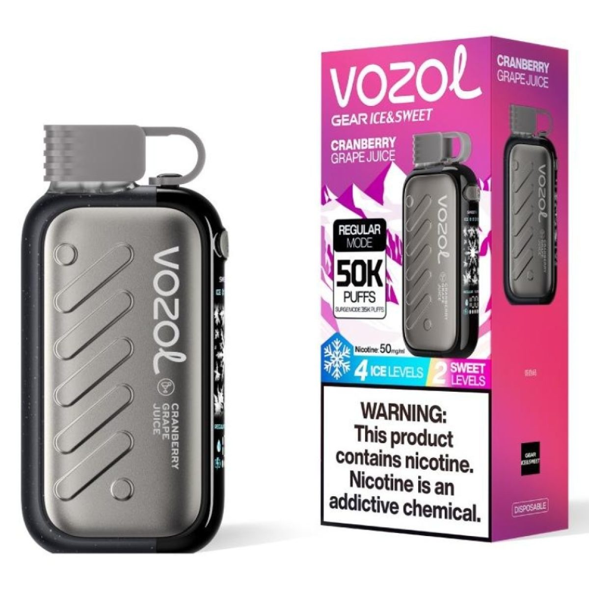Vozol Gear Ice & Sweet 50000 - Cranberry Grape Juice